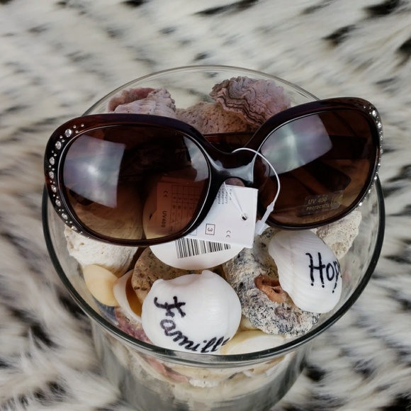 Rhinestone Brown Animal Print Large Lens Sunglasse - Picture 7 of 8